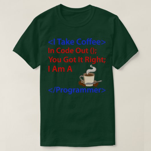 Coffee Developer Software Engineer Programmer Nerd T-shirt (Design voorkant)