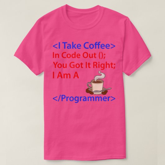 Coffee Developer Software Engineer Programmer Nerd T-shirt (Design voorkant)