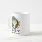 Coffee Dinosaur Connoi-Saur Funny Coffee Drinker Koffiemok (Voorkant links)