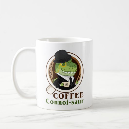 Coffee Dinosaur Connoi-Saur Funny Coffee Drinker Koffiemok (Links)