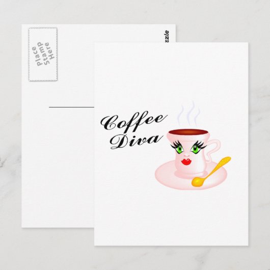 Coffee Diva Briefkaart (Voorkant / Achterkant)
