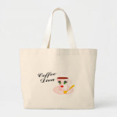 Coffee Diva Grote Tote Bag (Voorkant)