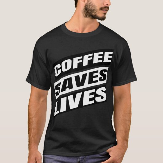 coffee dog print lab t-shirt (Voorkant)