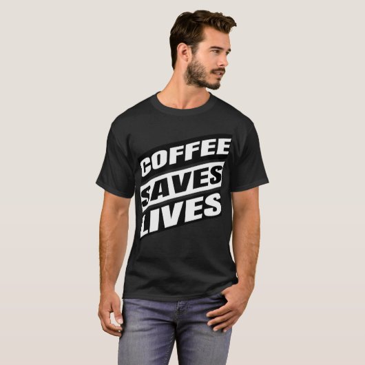 coffee dog print lab t-shirt (Voorkant volledig)