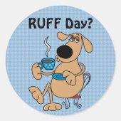 Coffee Dog Sticker, glanzend, 1½ inch (vel 20) Ronde Sticker (Voorkant)