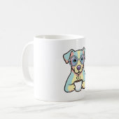 Coffee Dog with Glasses – Cute Whimsical Illustrat Koffiemok (Voorkant links)
