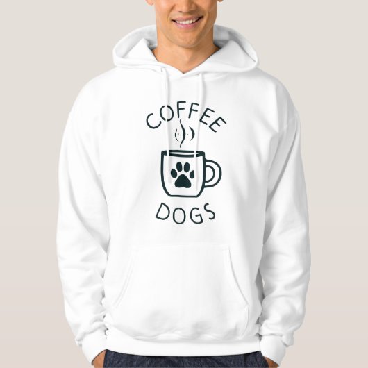 Coffee & Dogs Paw Print Hoodie for Dog Lovers (Voorkant)