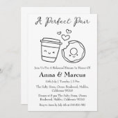 Coffee & Donut een perfect bruidsdiner Kaart (Voorkant / Achterkant)