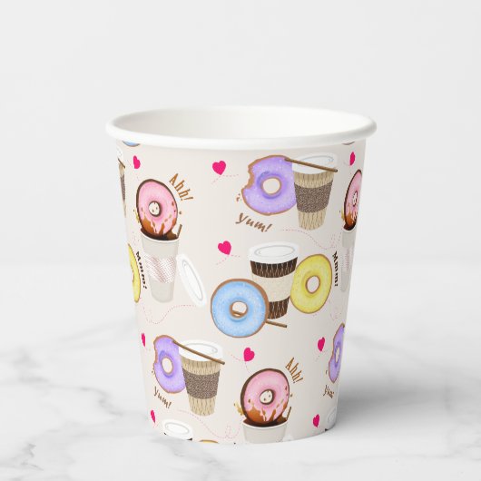 Coffee Donut Papieren Bekers (Achterkant)