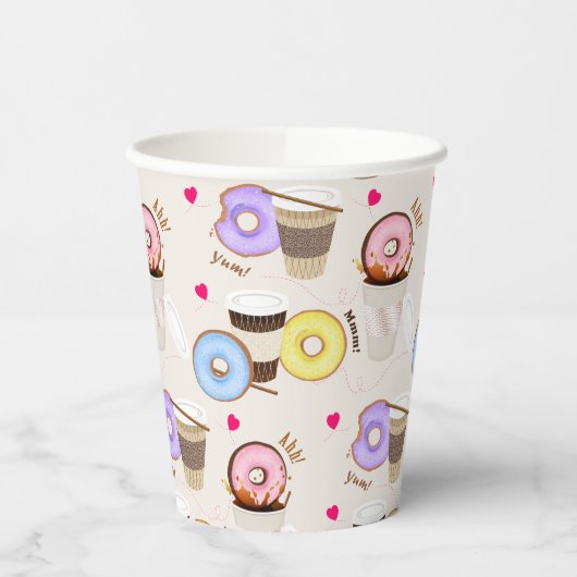 Coffee Donut Papieren Bekers (Links)