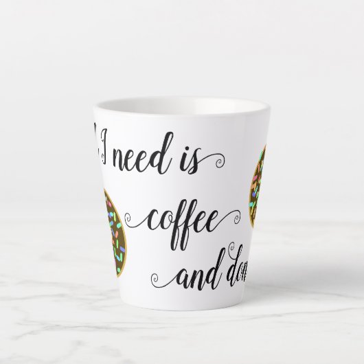 Coffee Donuts Funny Quote Latte Mok (Voorkant)