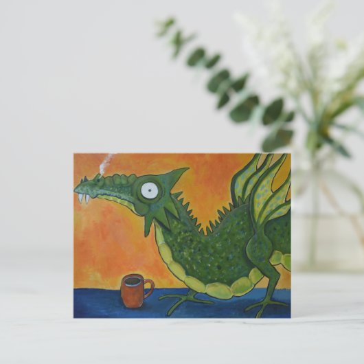 Coffee Dragon Briefkaart (Staand voorkant)