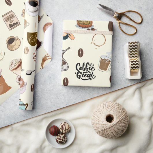 Coffee drink espresso cappuccino latte schattig cadeaupapier (Crafts)