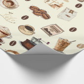 Coffee drink espresso cappuccino latte schattig cadeaupapier (Hoek)