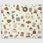 Coffee drink espresso cappuccino latte schattig cadeaupapier (Vlak)
