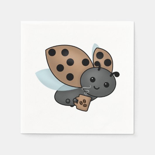 Coffee Drink Ladybug Napkins Servet (Voorkant)