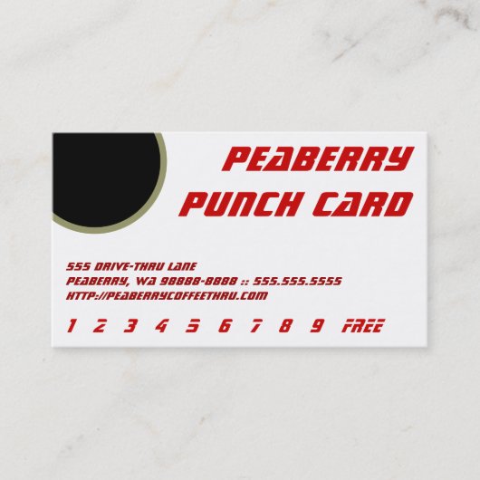 Coffee Drink Punch Card Klantenkaartje (Voorkant)
