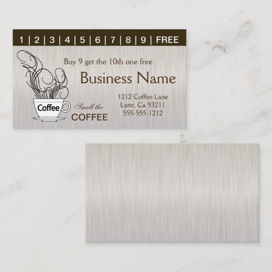 Coffee Drink Punch-kaarten Klantenkaartje (Voorkant / Achterkant)