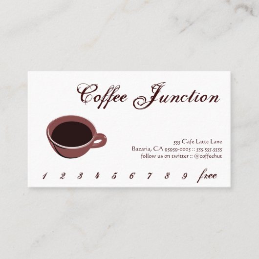 Coffee Drink Punch / Loyalty Card (Voorkant)