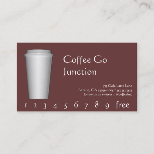 Coffee Drink Punch / Loyalty Card (Voorkant)