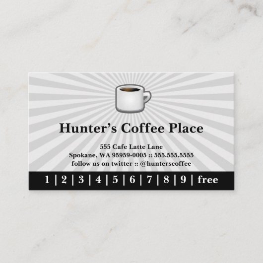 Coffee Drink Punch / Loyalty Card (Voorkant)