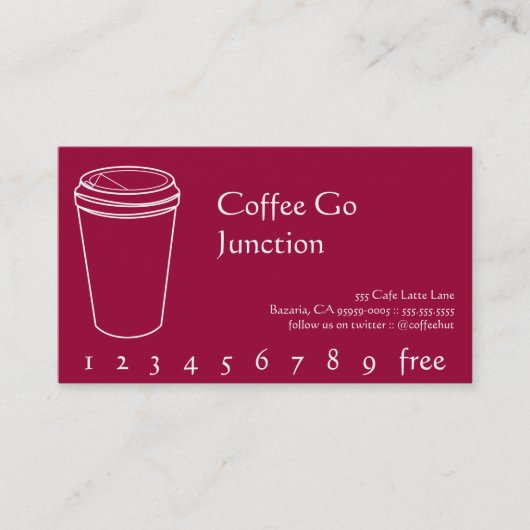 Coffee Drink Punch / Loyalty Card (Voorkant)