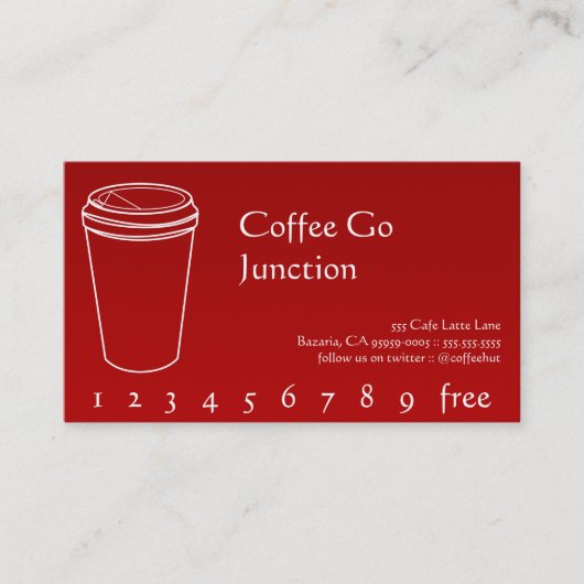 Coffee Drink Punch / Loyalty Card Gradient Red (Voorkant)