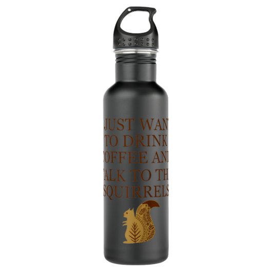 Coffee Drinker Squirrel Feeder Nature Lover Animal Waterfles (Voorkant)