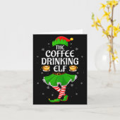 Coffee Drinking Elf Christmas Girls Women Elf Squa Kaart (Gele Bloem)