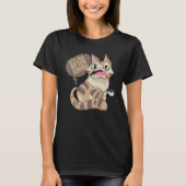 Coffee Drinking Lazy Ignorant Cat T-shirt (Voorkant)