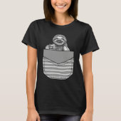 Coffee Drinking Sloth In Pocket T-shirt (Voorkant)