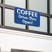 COFFEE Drive-Thru Open! Banner (Buitenkant Gebouw)