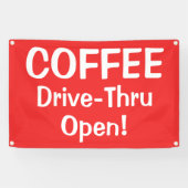 COFFEE Drive-Thru Open! Banner (Horizontaal)