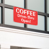 COFFEE Drive-Thru Open! Banner (Buitenkant Gebouw)