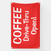 COFFEE Drive-Thru Open! Banner (Verticaal)
