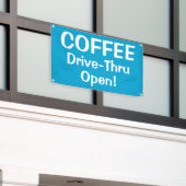 COFFEE Drive-Thru Open! Banner (Buitenkant Gebouw)