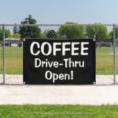 COFFEE Drive-Thru Open!-banner Spandoek (Insitu)