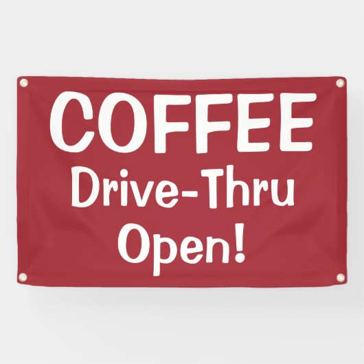 COFFEE Drive-Thru Open!-banner Spandoek (Horizontaal)