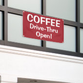 COFFEE Drive-Thru Open!-banner Spandoek (Buitenkant Gebouw)