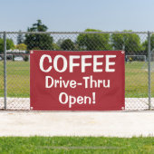 COFFEE Drive-Thru Open!-banner Spandoek (Insitu)