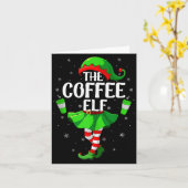 Coffee Elf Christmas Girls Women Elf Squad Xmas Fa Kaart (Gele Bloem)