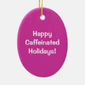 Coffee Elf en Crazy Donut Elf Keramisch Ornament (Achterkant)