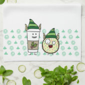 Coffee Elf en Crazy Donut Elf Theedoek (Gevouwen)