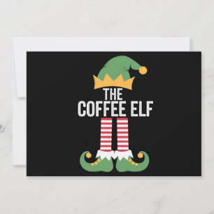 Coffee Elf Family Matching Group Kerstmis Feestdagenkaart