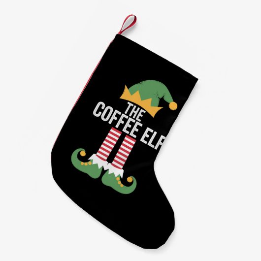 Coffee Elf Family Matching Group Kerstmis Kleine Kerstsok (Voorkant (Hangend))