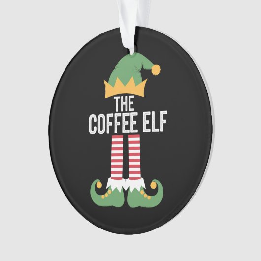 Coffee Elf Family Matching Group Kerstmis Ornament (voorkant)