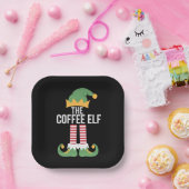 Coffee Elf Family Matching Group Kerstmis Papieren Bordje (Feest)