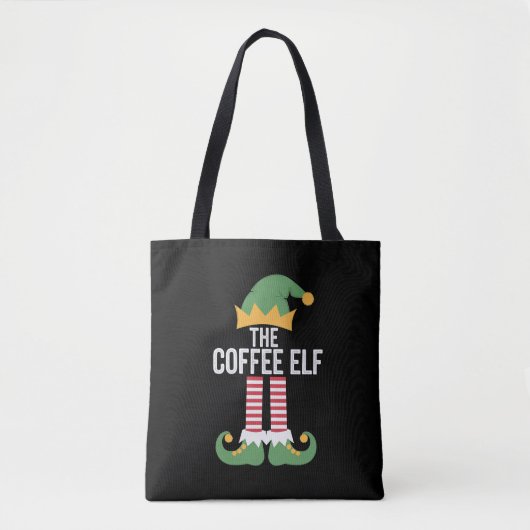 Coffee Elf Family Matching Group Kerstmis Tote Bag (Voorkant)