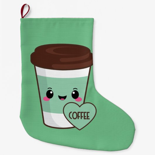 Coffee Emoji Lover Grote Kerstsok (Voorkant)