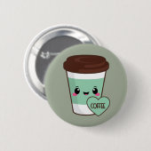 Coffee Emoji Lover Ronde Button 5,7 Cm (Voorkant /achterkant)